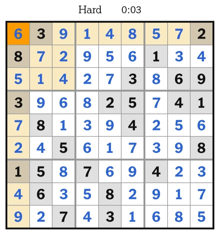 NYT Sudoku Hard Answers May 26, 2026