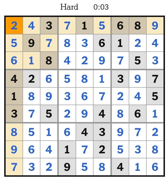 NYT Sudoku Hard Answers May 29, 2026