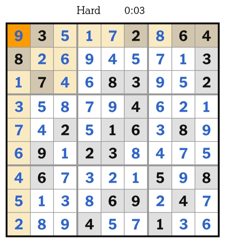 NYT Sudoku Hard Answers May 30, 2026