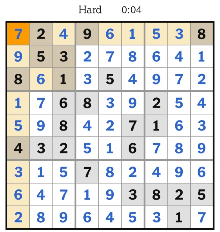 NYT Sudoku Hard Answers May10, 2026
