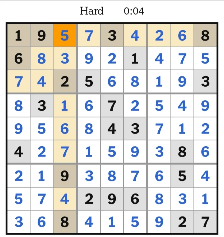 NYT Sudoku Hard Answers May11, 2026