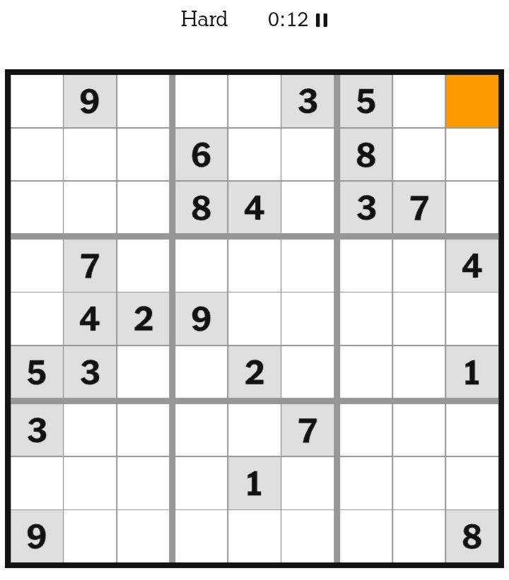 NYT Sudoku Hard May 01, 2026