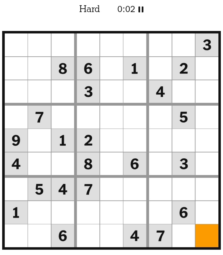 NYT Sudoku Hard May 05, 2026