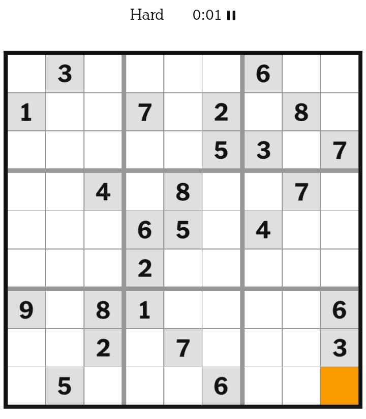 NYT Sudoku Hard May 07, 2026