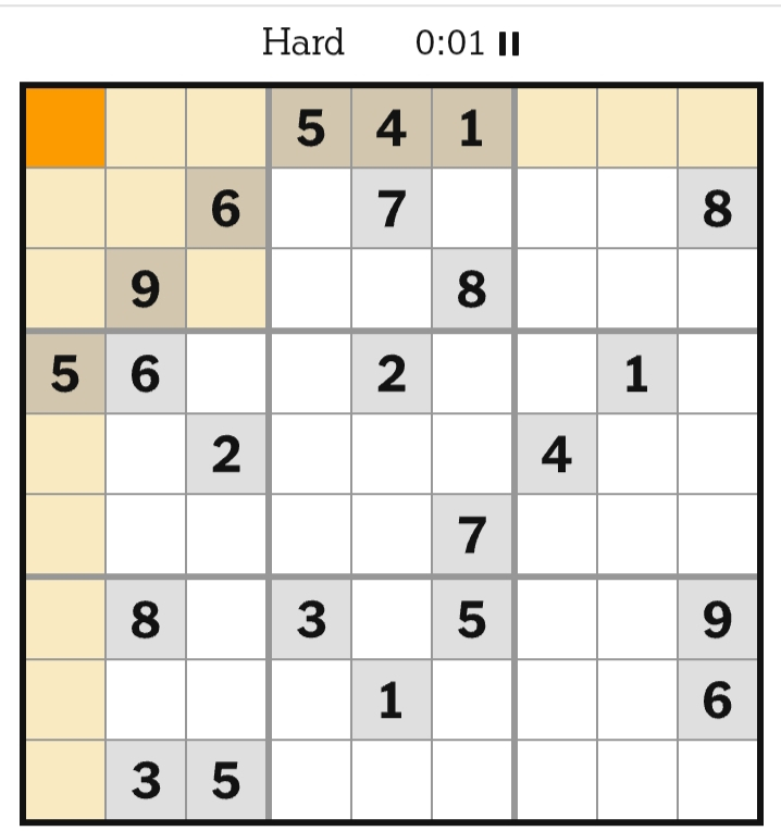 NYT Sudoku Hard May 08, 2026