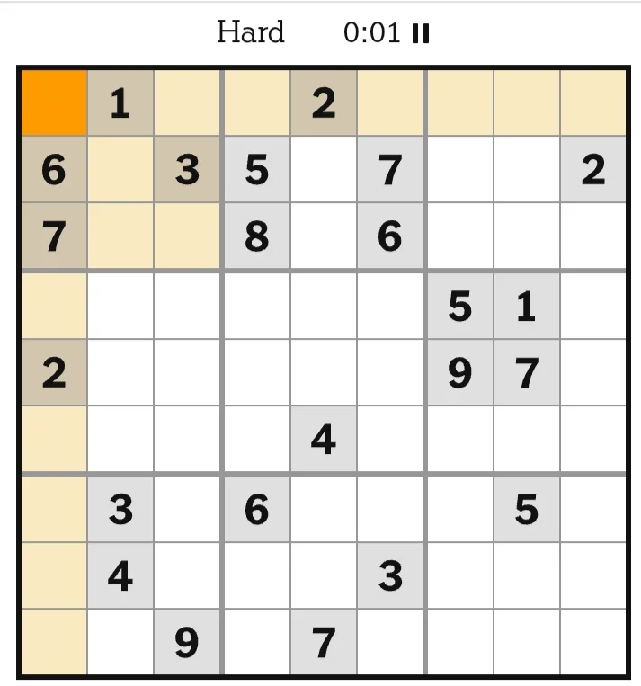 NYT Sudoku Hard May 12, 2026