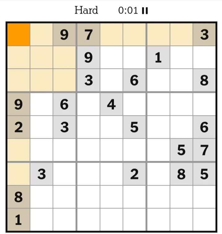 NYT Sudoku Hard  May 13, 2026