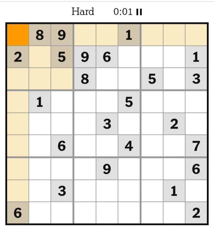 NYT Sudoku Hard May 15, 2026