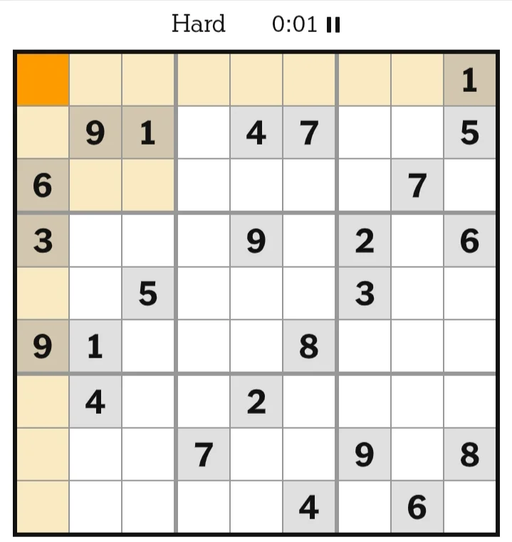 NYT Sudoku Hard May 16, 2026