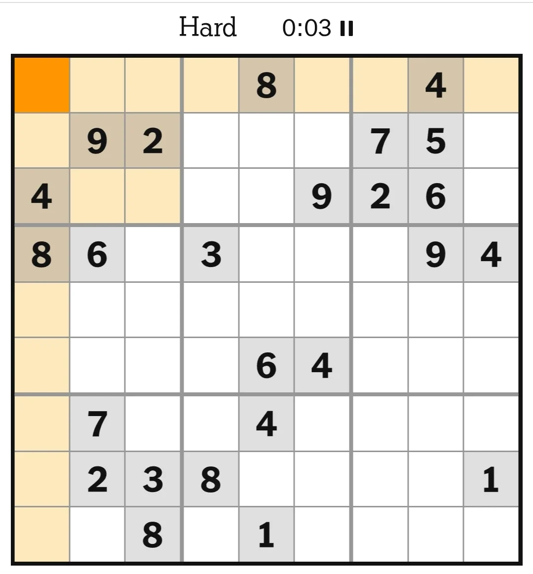 NYT Sudoku Hard  May 19, 2026