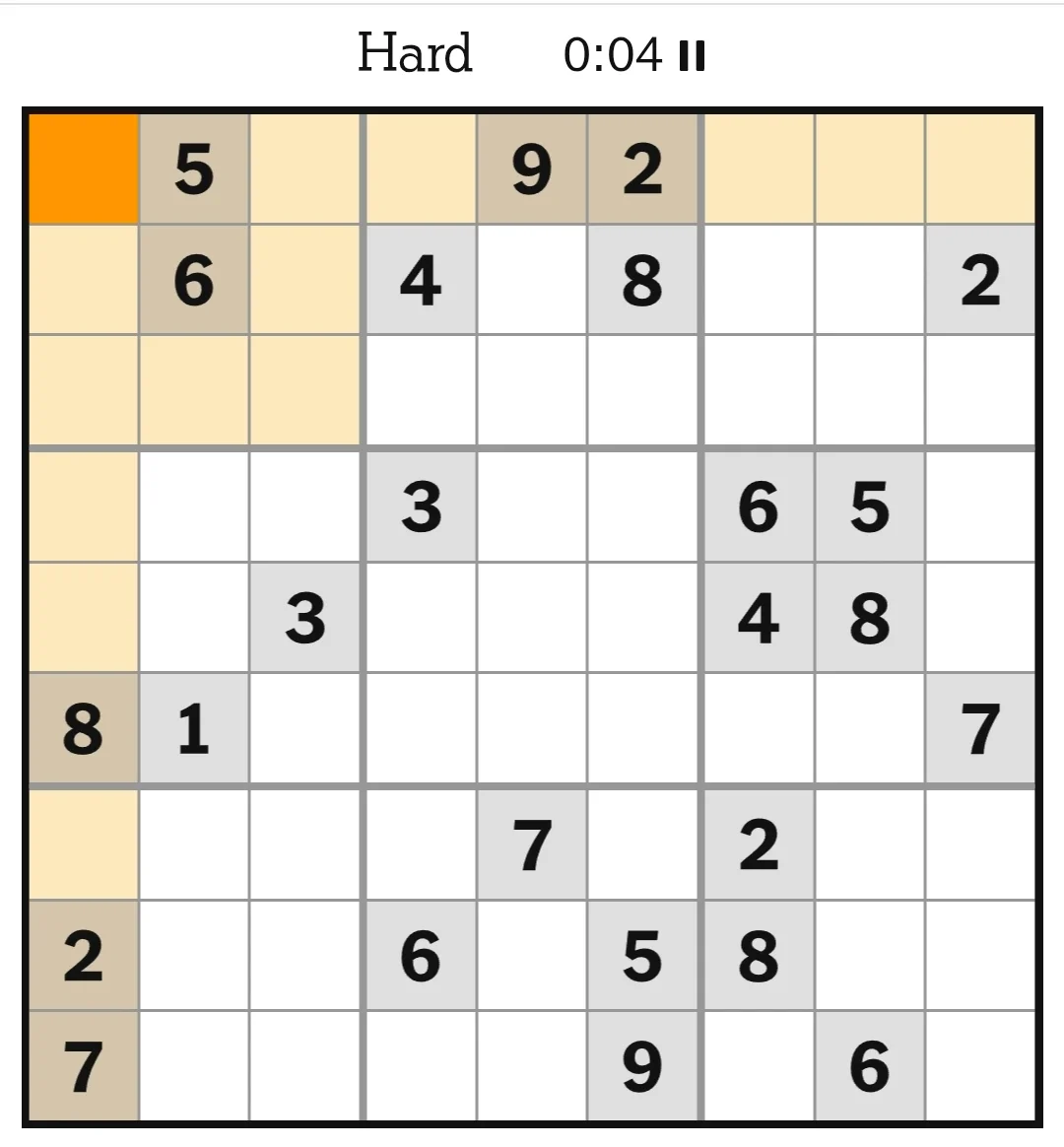 NYT Sudoku Hard  May 21, 2026