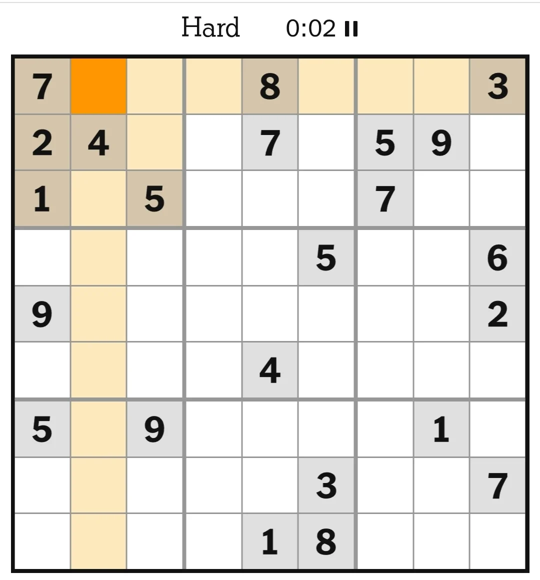 NYT Sudoku Hard May 23, 2026