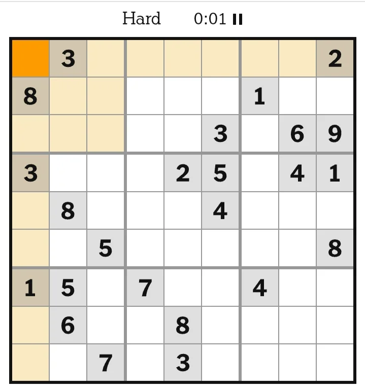 NYT Sudoku Hard May 26, 2026