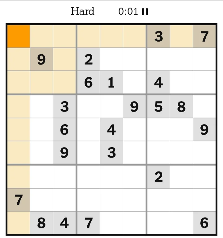 NYT Sudoku Hard May 31, 2026