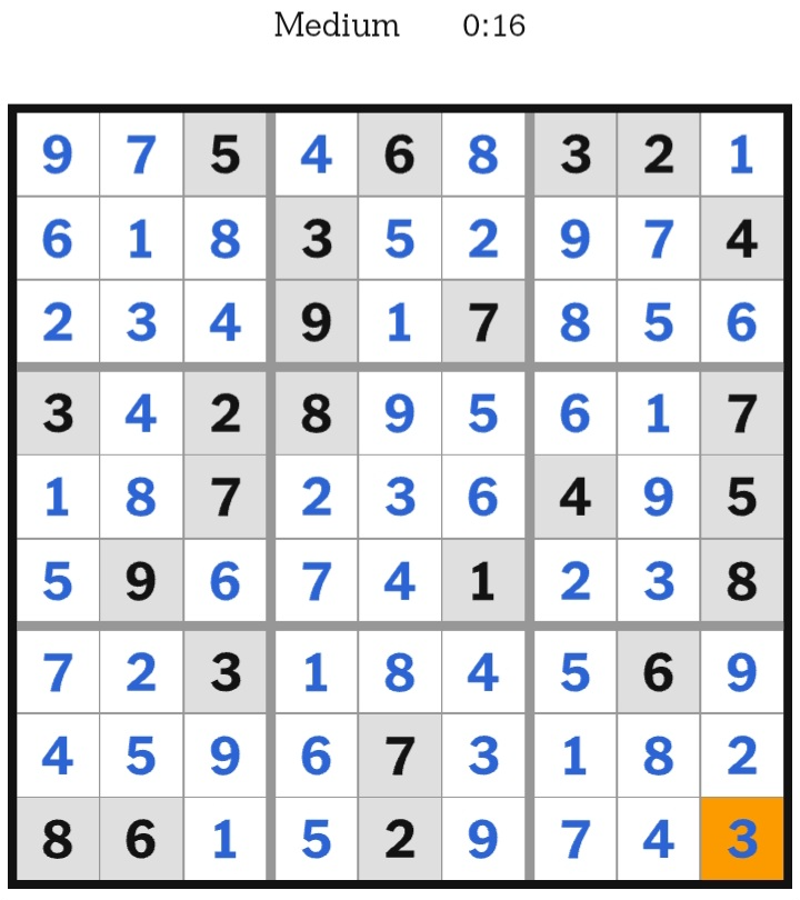 NYT Sudoku Medium Answers May 02, 2026