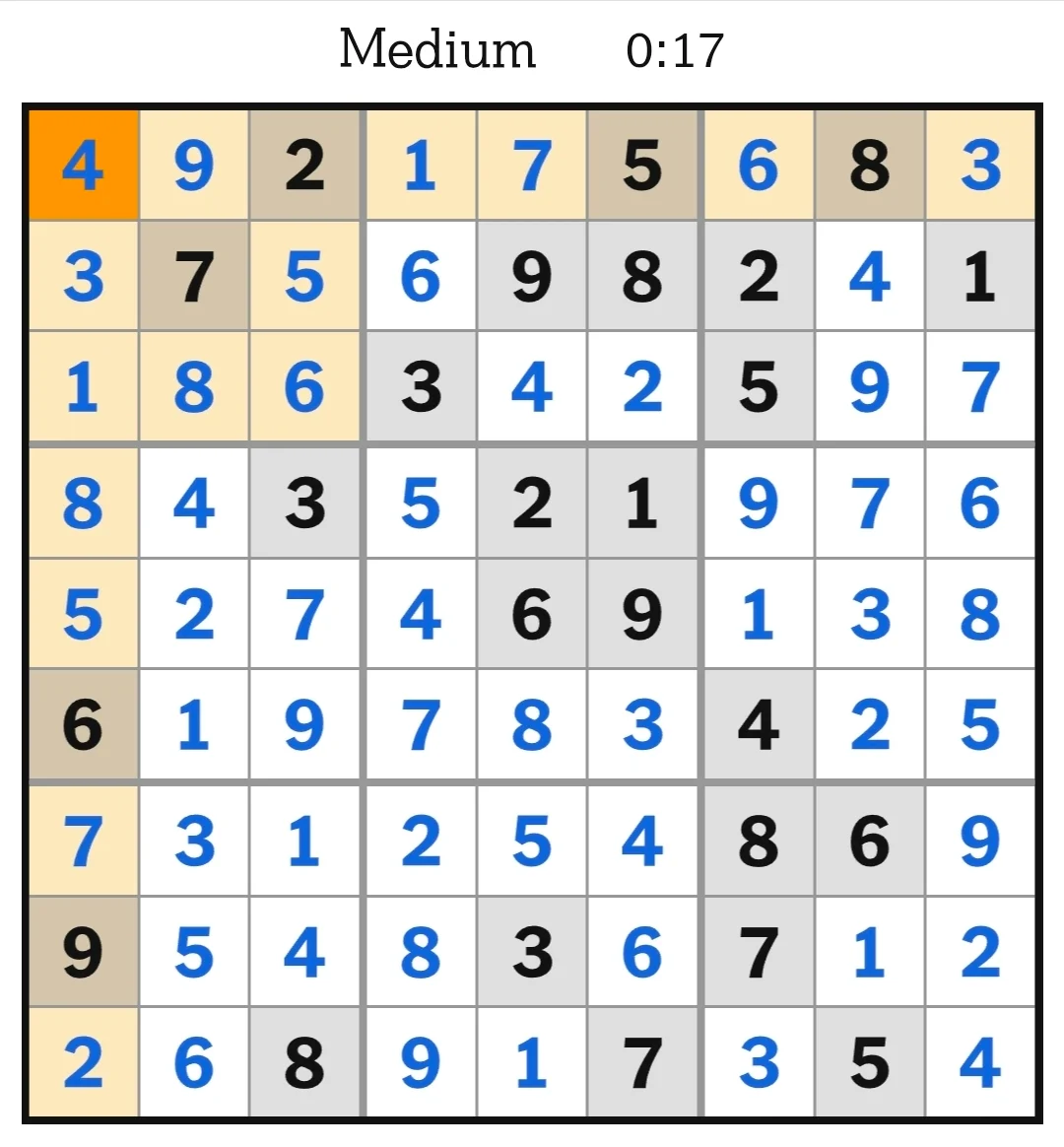 NYT Sudoku Medium Answers May 18, 2026
