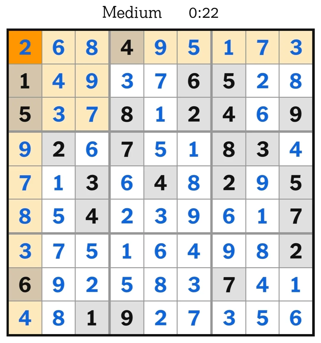 NYT Sudoku Medium Answers May 19, 2026