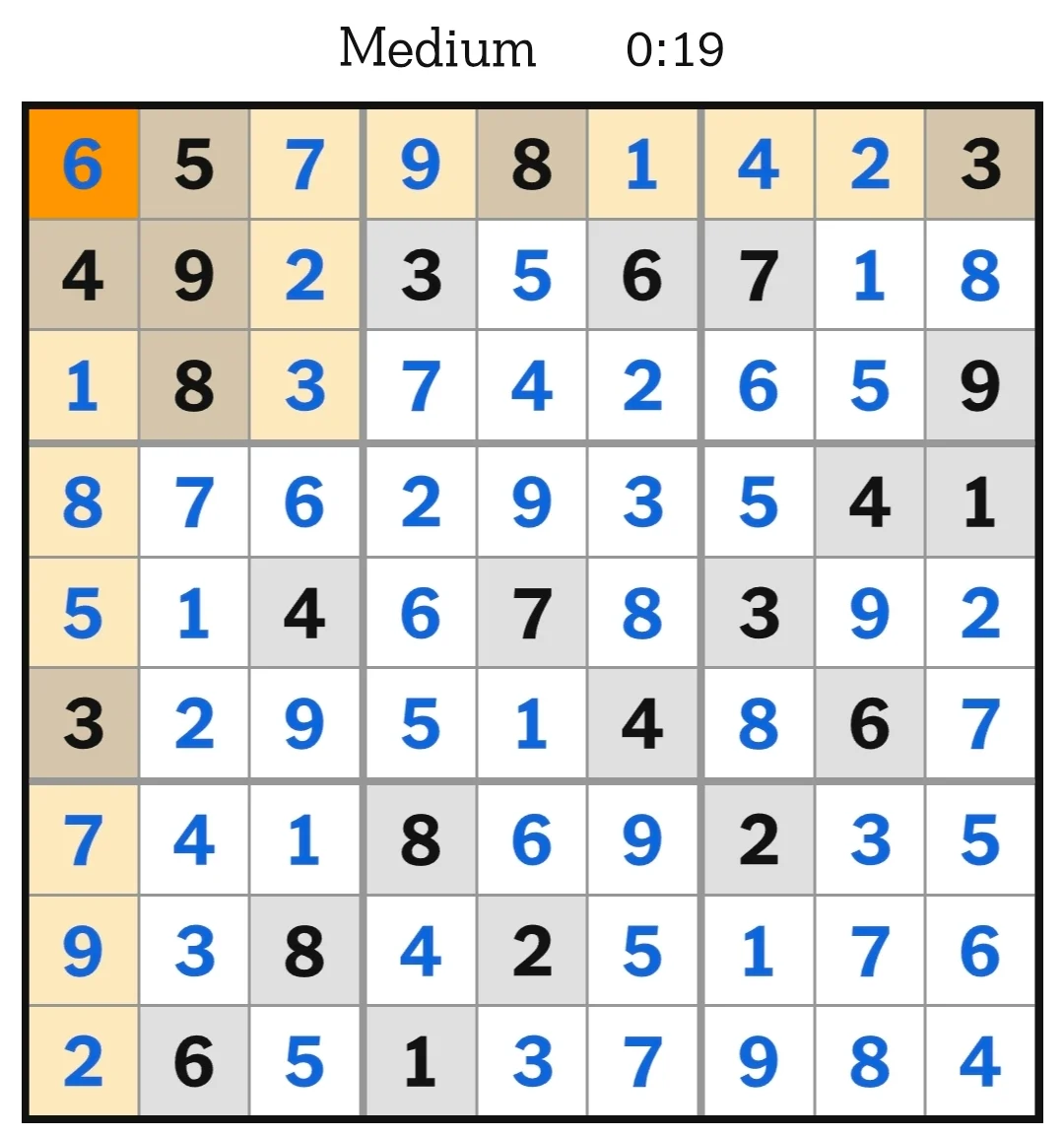 NYT Sudoku Medium Answers May 20, 2026