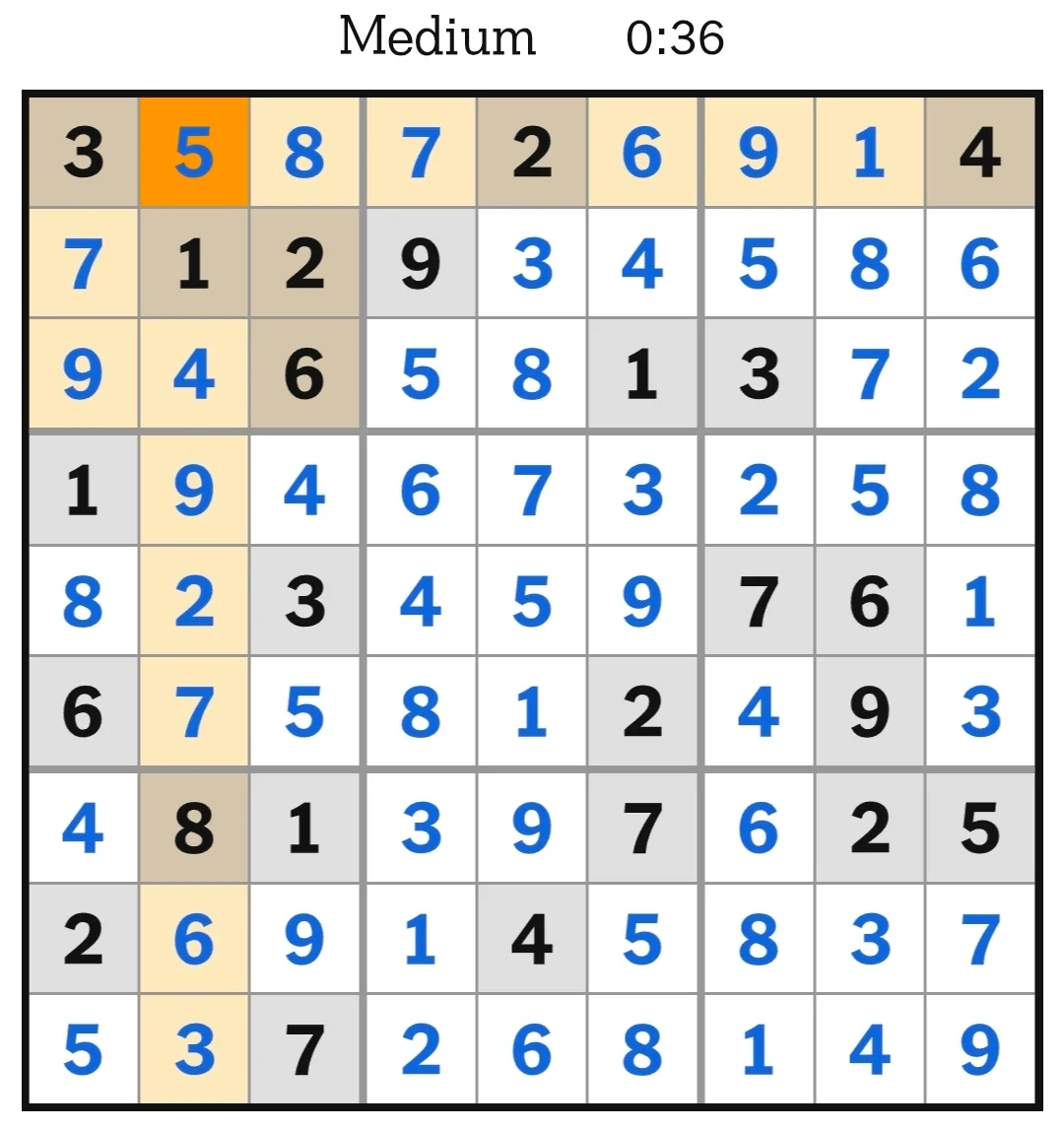 NYT Sudoku Medium Answers May 21, 2026