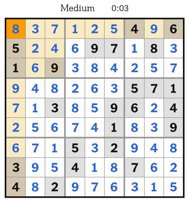 NYT Sudoku Medium Answers May 28, 2026