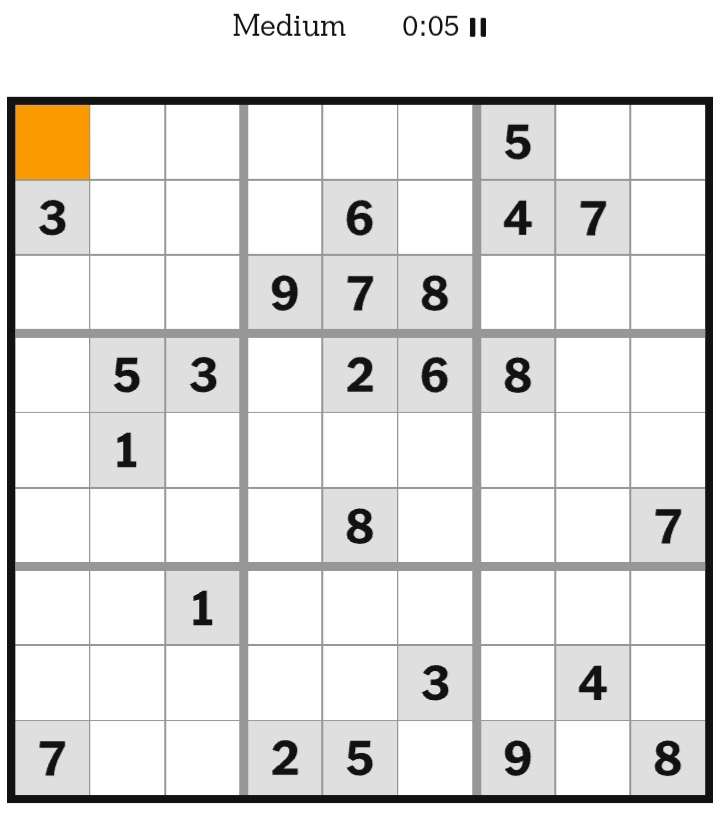 NYT Sudoku Medium May 03, 2026