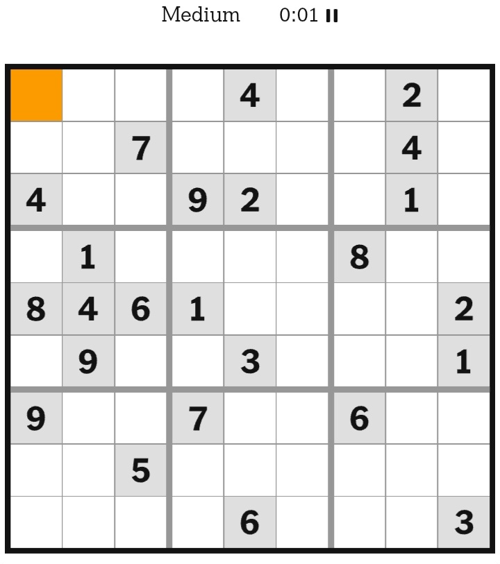 NYT Sudoku Medium May 05, 2026