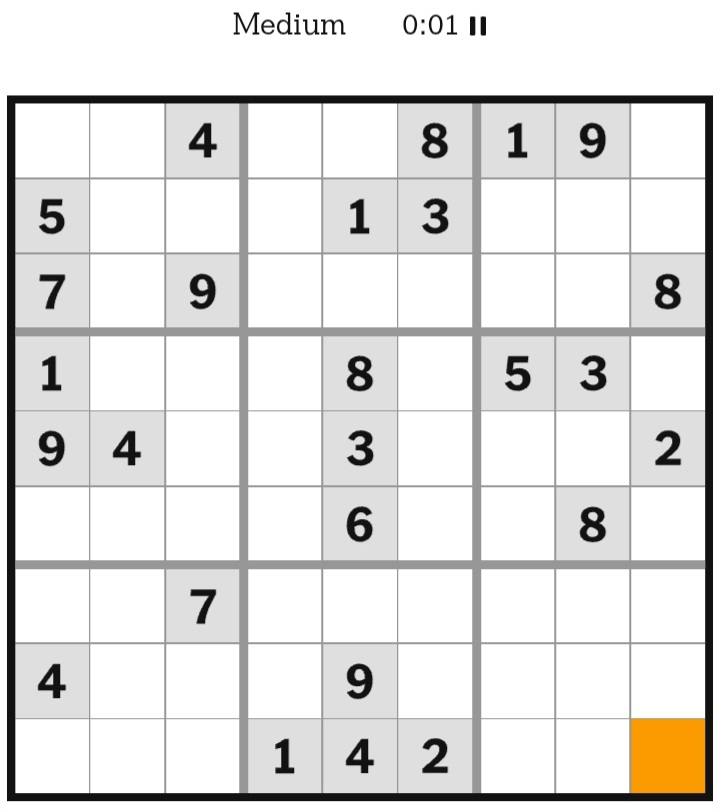 NYT Sudoku Medium May 07, 2026