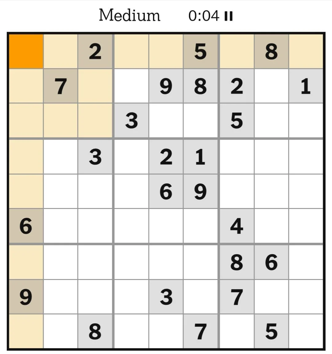 NYT Sudoku Medium  May 18, 2026