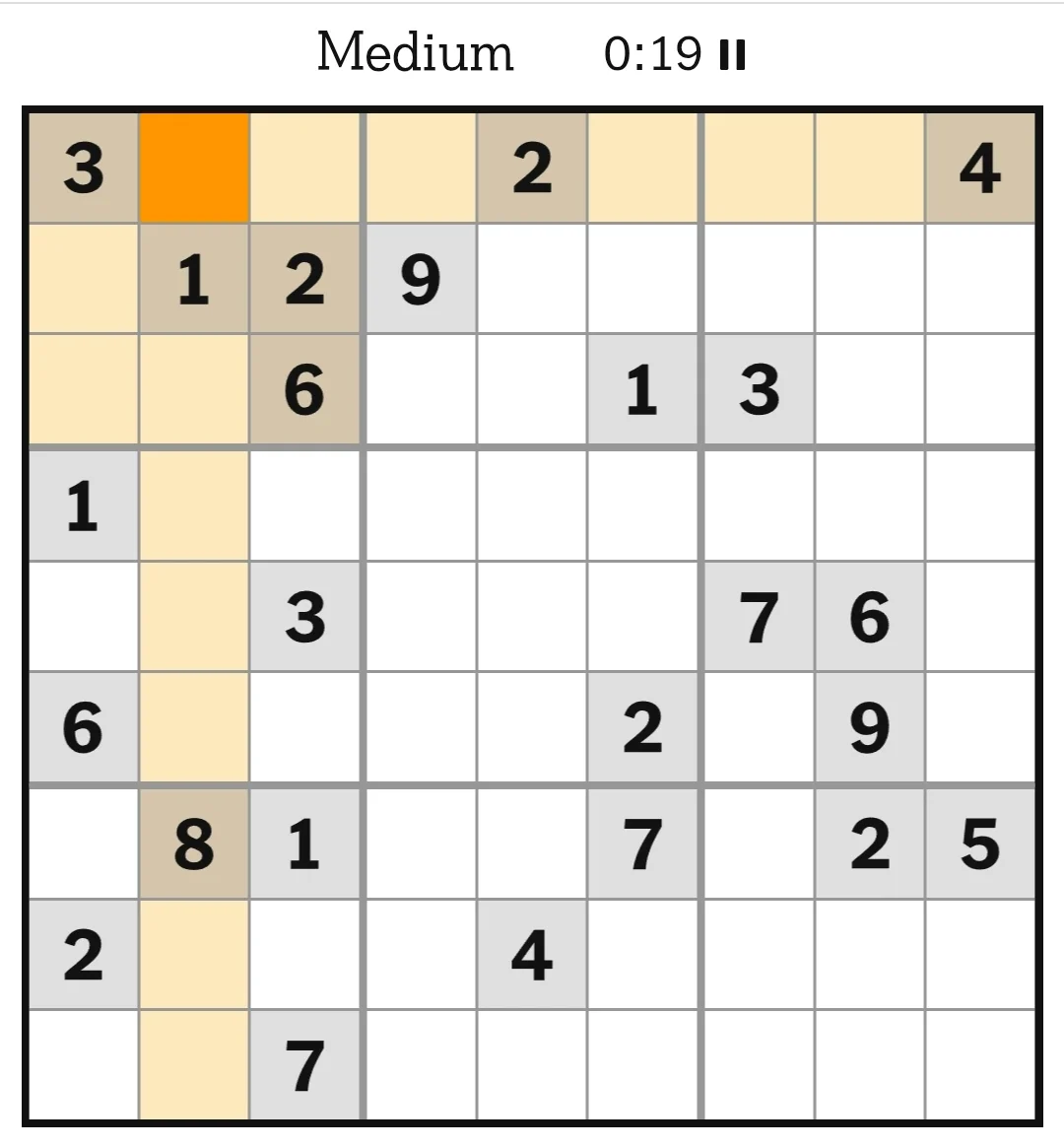 NYT Sudoku Medium May 21, 2026