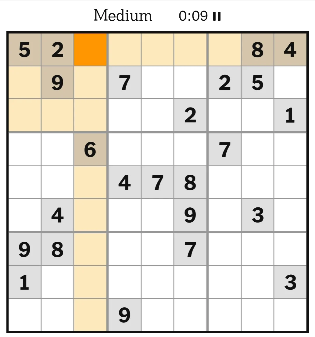NYT Sudoku Medium May 22, 2026