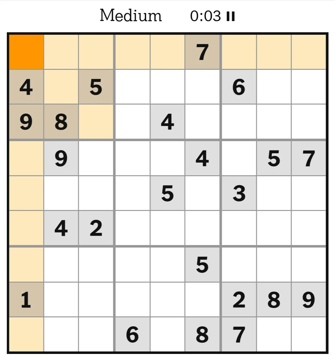NYT Sudoku Medium May 23, 2026