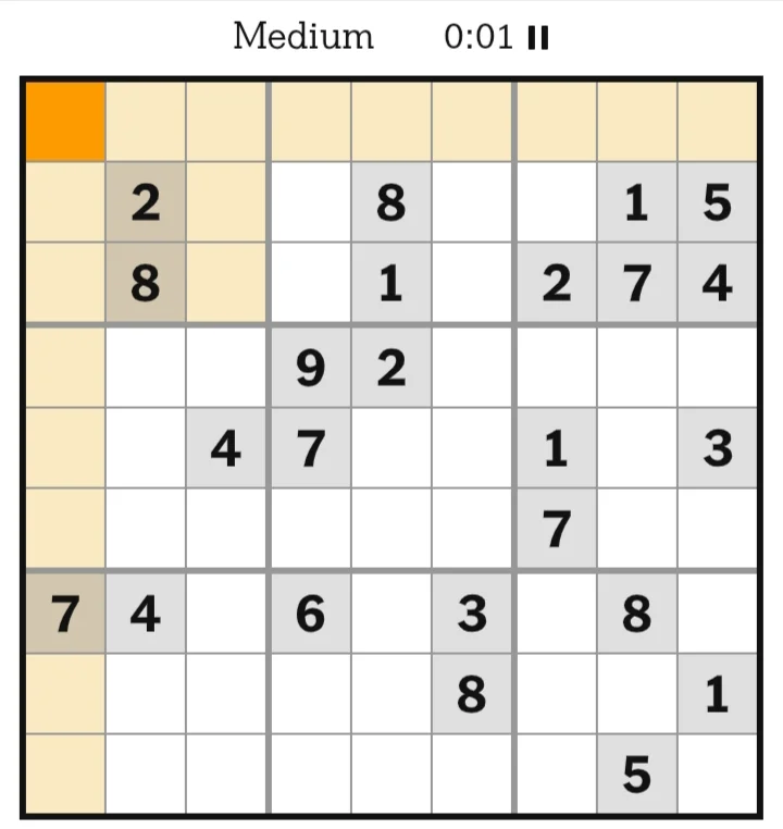 NYT Sudoku Medium May 24, 2026