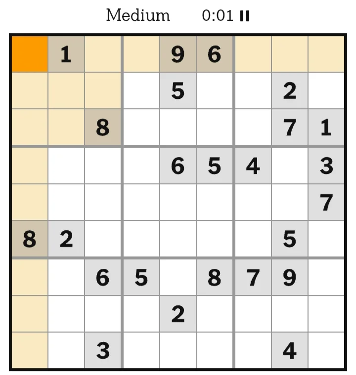 NYT Sudoku Medium May 27, 2026