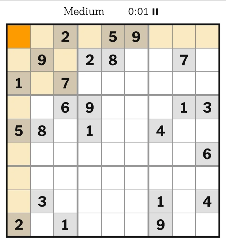 NYT Sudoku Easy Answers May 31, 2026
