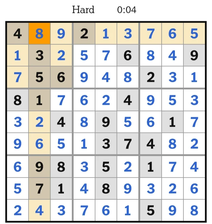 NYT Sudoku Hard Answers June 25, 2026