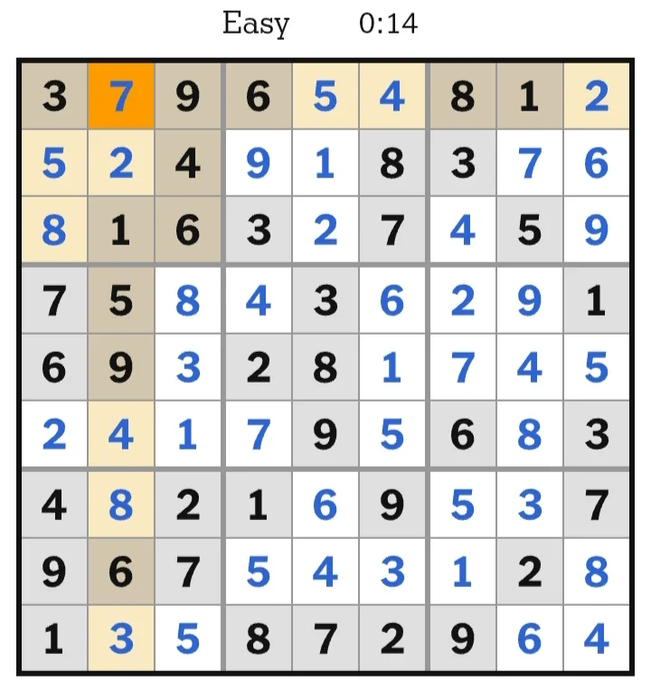 NYT Sudoku Easy Answers June 17, 2026