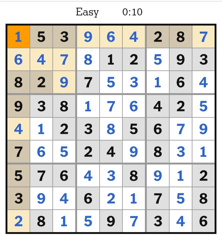 NYT Sudoku Easy Answers June 26, 2026