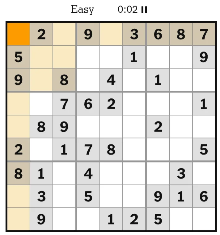 NYT Sudoku Easy June 03, 2026
