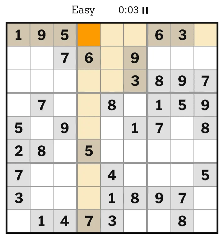NYT Sudoku Easy June 10, 2026
