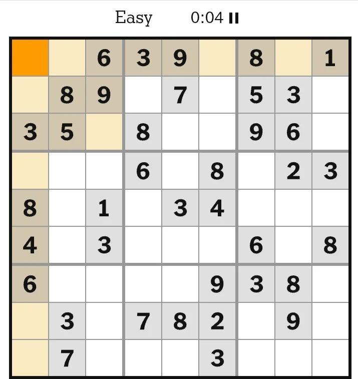 NYT Sudoku Easy June 22, 2026
