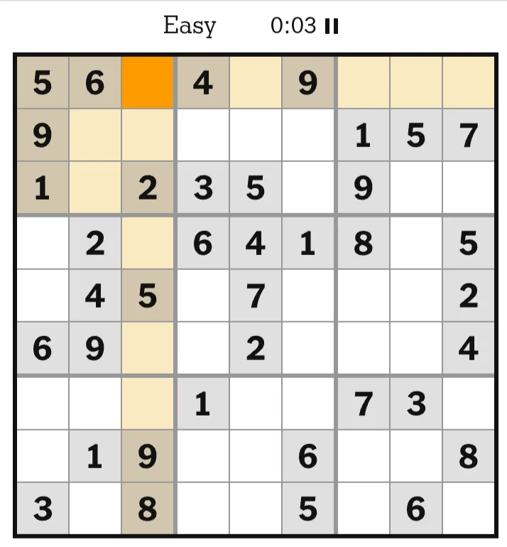 NYT Sudoku Easy June 23, 2026
