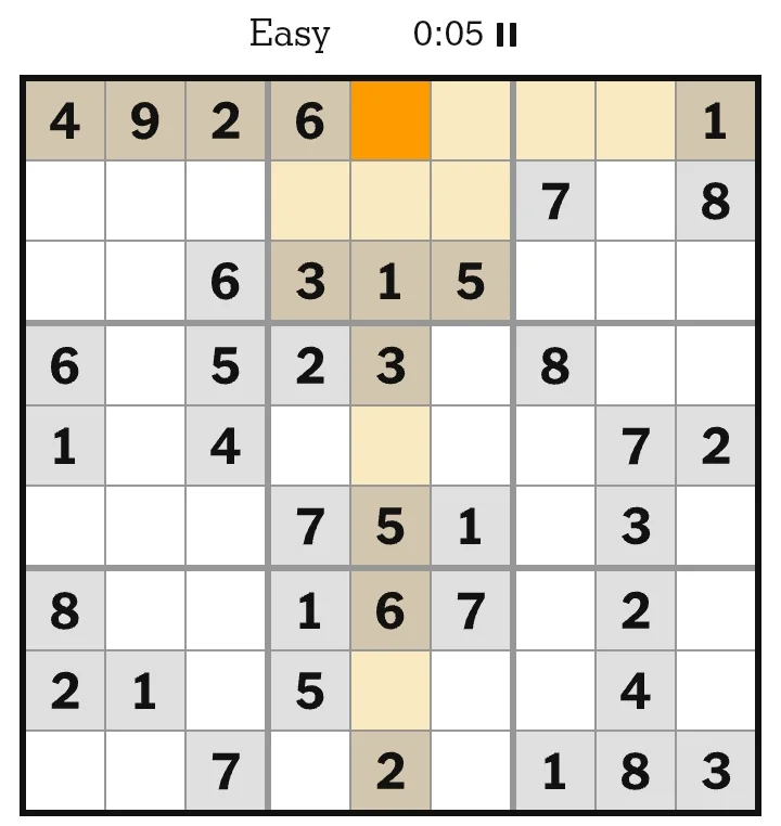 NYT Sudoku Easy June 24, 2026