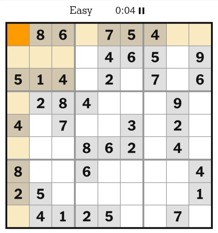 NYT Sudoku Easy June 27, 2026