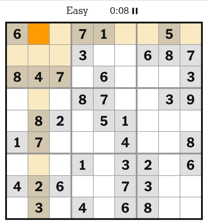 NYT Sudoku Easy June 28, 2026