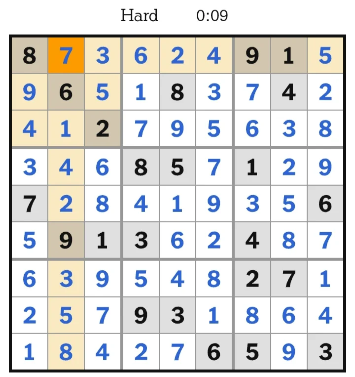 NYT Sudoku Hard Answers July 01, 2026
