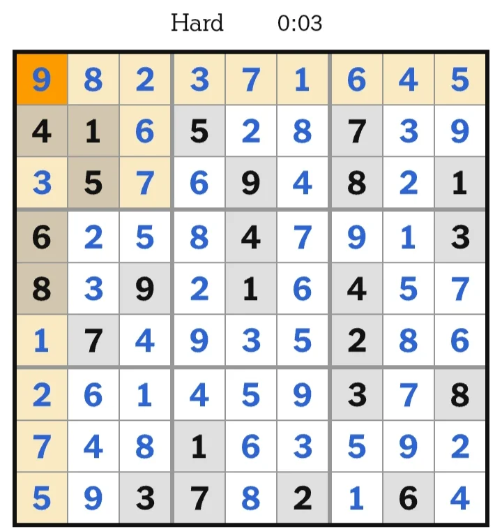 NYT Sudoku Hard Answers June 12, 2026