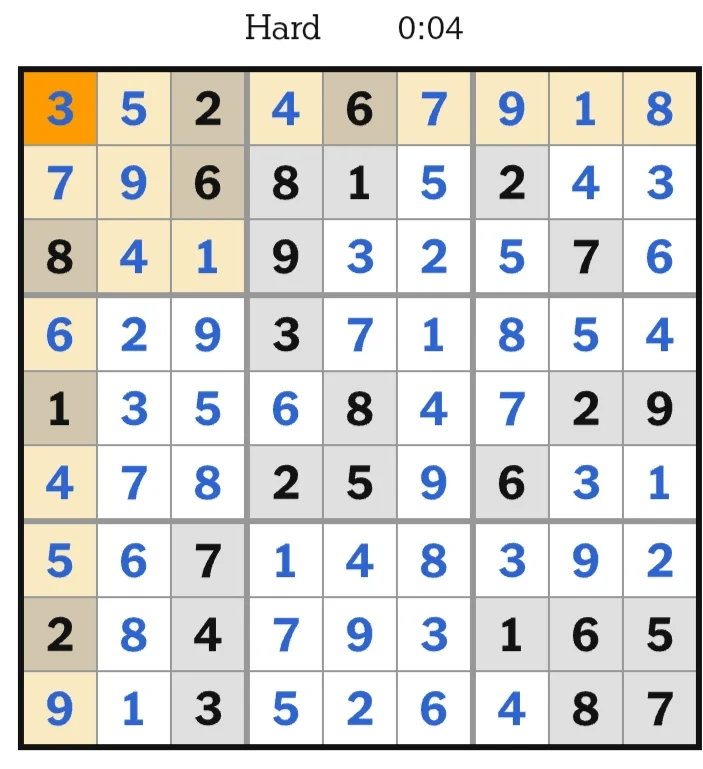 NYT Sudoku Hard Answers June 16, 2026