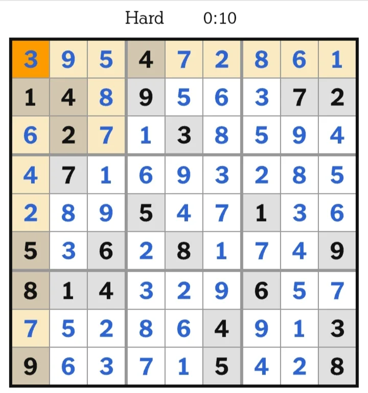 NYT Sudoku Hard Answers June 24, 2026