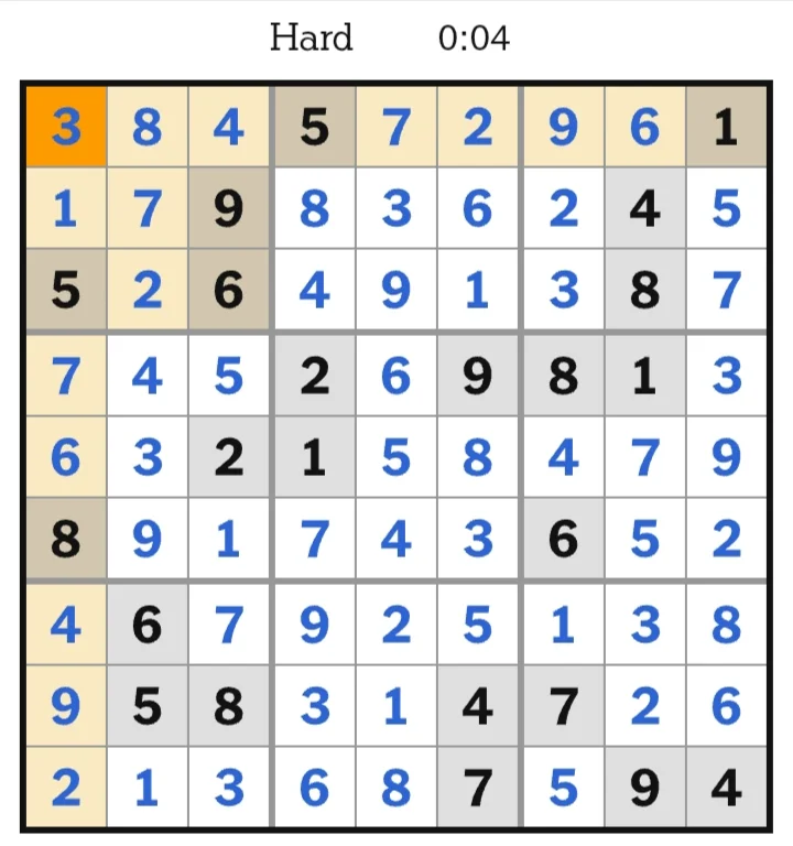 NYT Sudoku Hard Answers June 27, 2026
