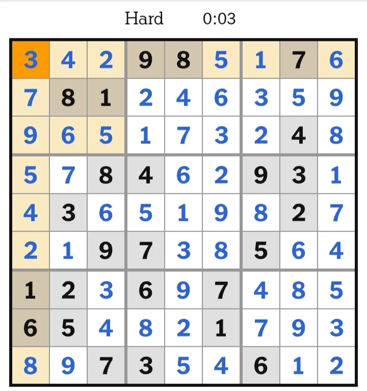 NYT Sudoku Hard Answers June 30, 2026